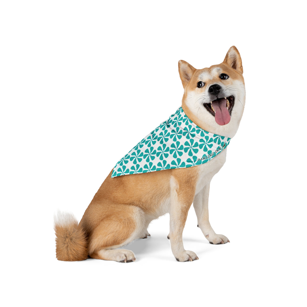 Teal Mod Flower Bandana