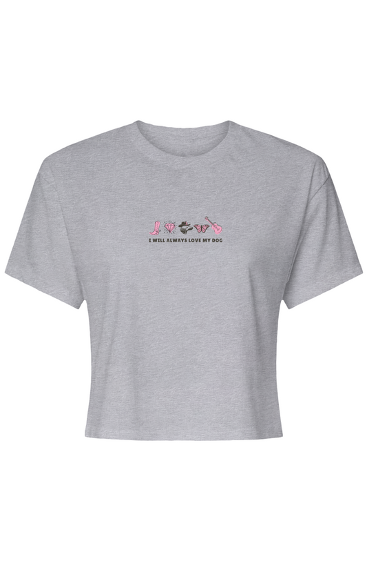 I Will Always Love My Dog Crop Tee Pink Edition