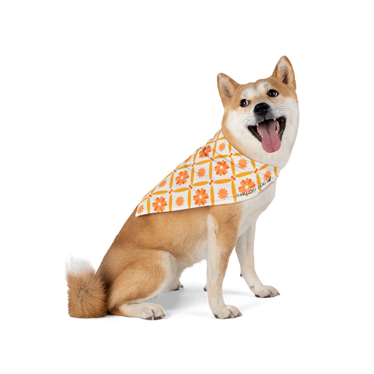 Orange Tile Floral Bandana