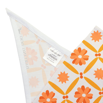Orange Tile Floral Bandana