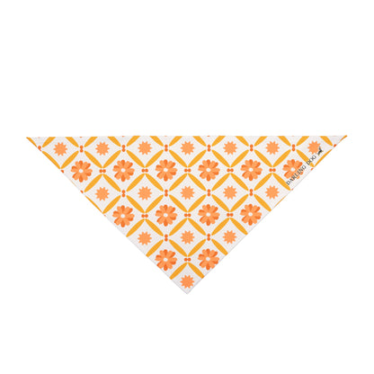 Orange Tile Floral Bandana