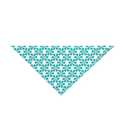 Teal Mod Flower Bandana