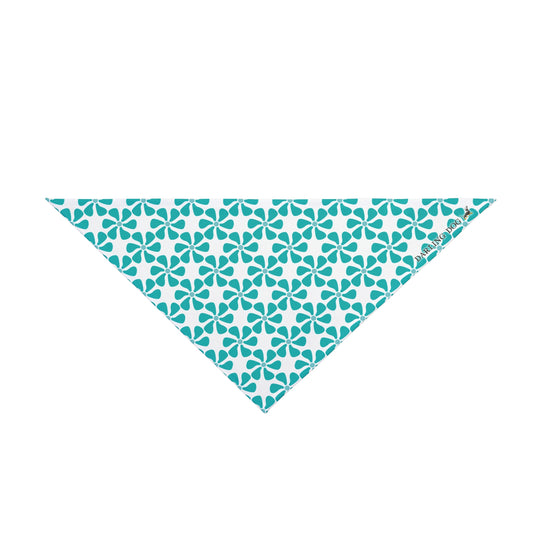 Teal Mod Flower Bandana
