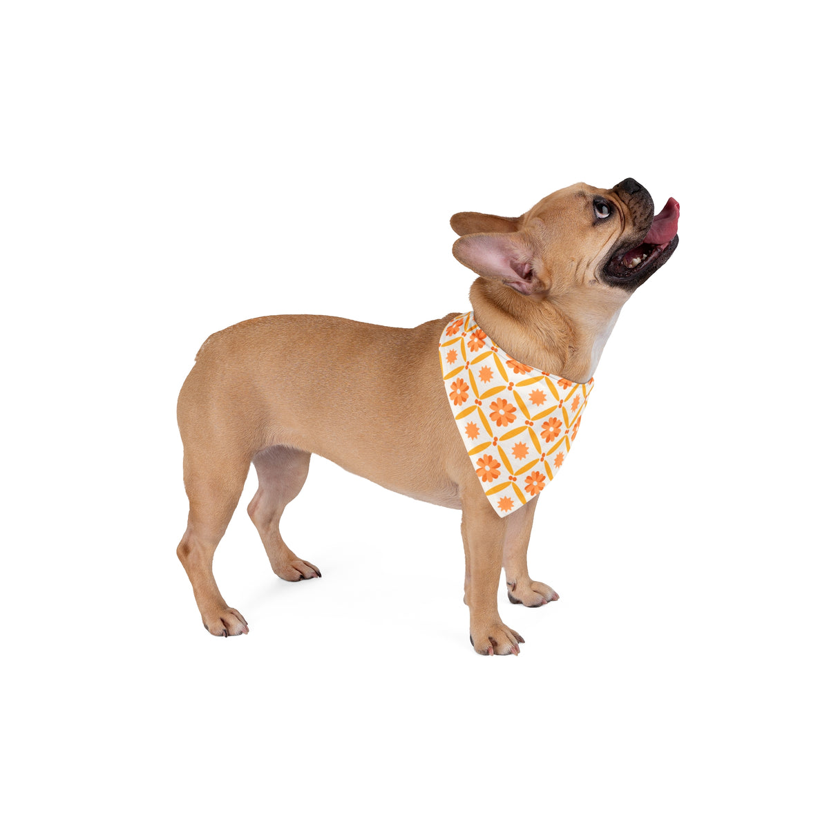 Orange Tile Floral Bandana