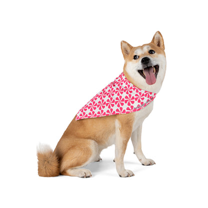 Pink Floral Pet Bandana - Cute Reversible Dog & Cat Accessory