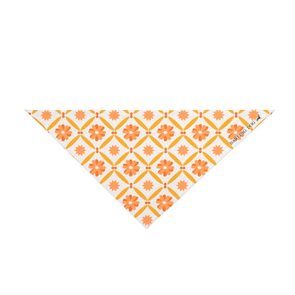 Orange Tile Floral Bandana