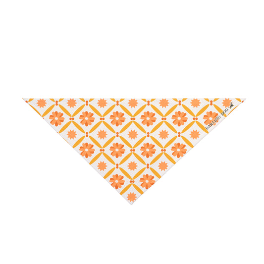 Orange Tile Floral Bandana