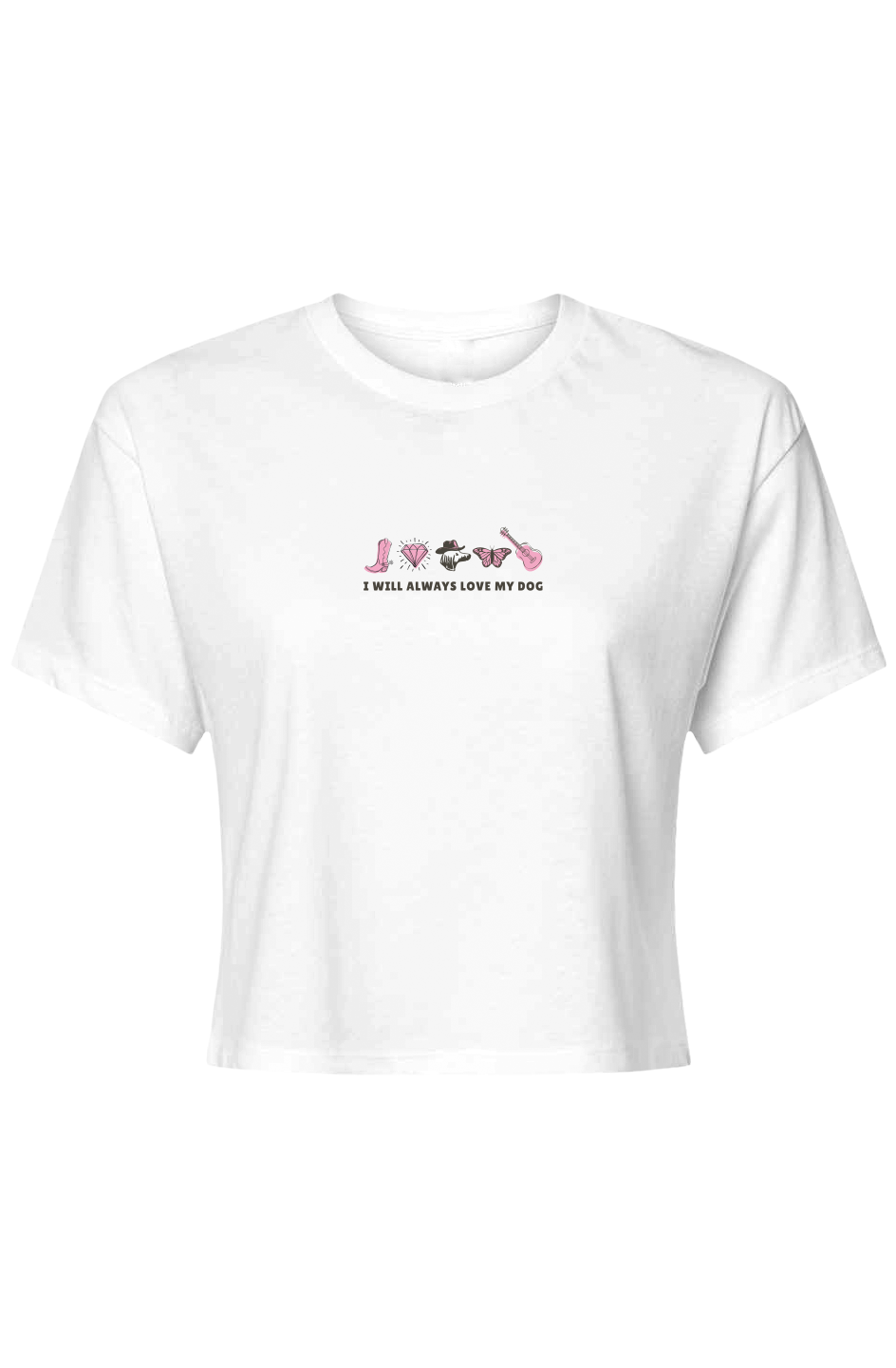 I Will Always Love My Dog Crop Tee Pink Edition