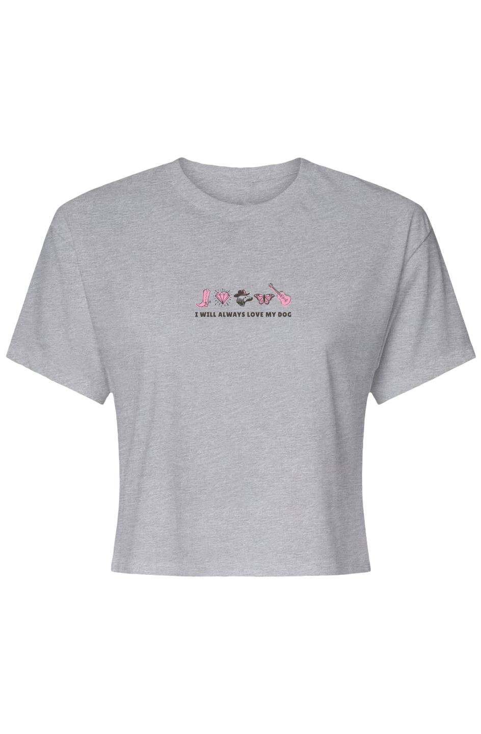 I Will Always Love My Dog Crop Tee Pink Edition