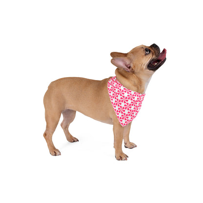 Pink Floral Pet Bandana - Cute Reversible Dog & Cat Accessory